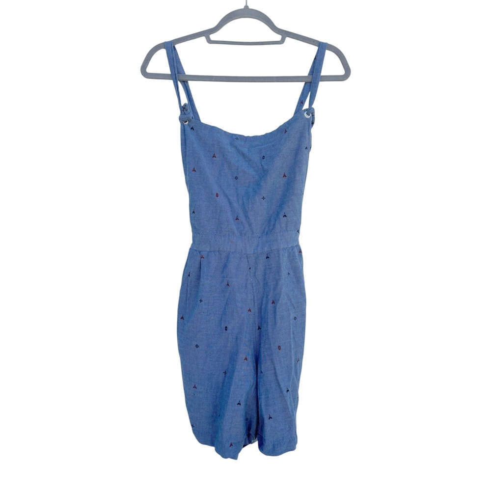 Seen Worn Kept Romper Overalls Style, Cross Back, Blue, Chambray,‎ Size 10